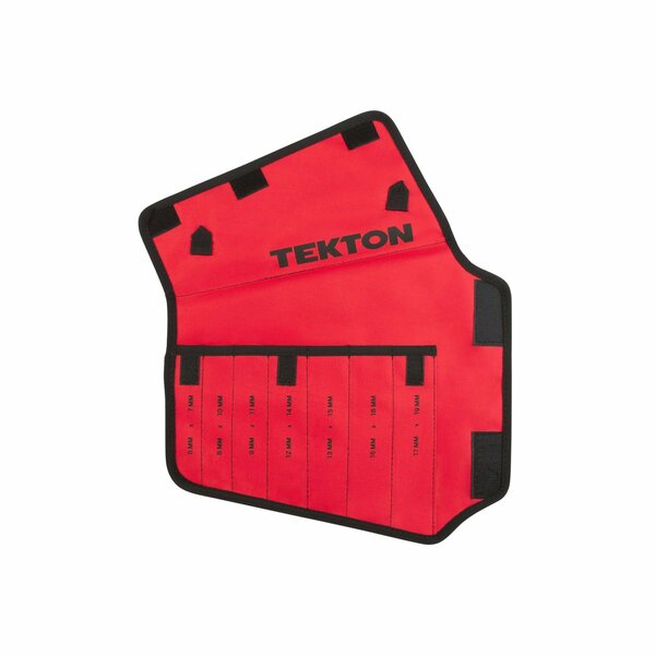 Tekton Pouch, 7-Tool Box End Wrench Pouch 6-19mm, Red ORG27807
